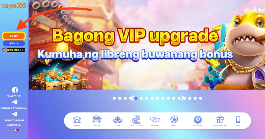 Login to your Taya365 casino account