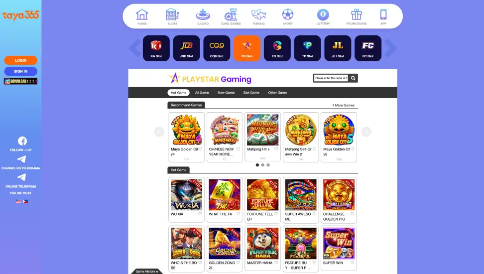 Taya365 online casino site